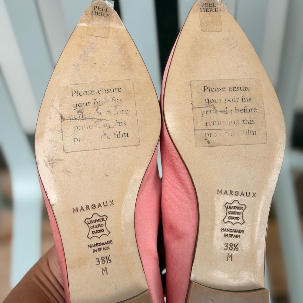 Margaux Pink Satin Mary Jane Flats - Picture 6 of 6